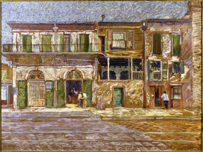William Woodward Old Absinthe House, corner of Bourbon and Bienville Streets, New Orleans. China oil painting art